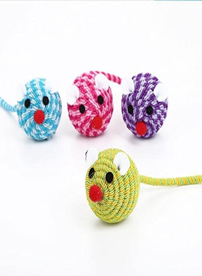 KUTKUT Adorable Plush Ball Molar Toy Mouse Head Cat Playing Props Cat Teaser Bell (Blue Color) pet Toy - Image 3